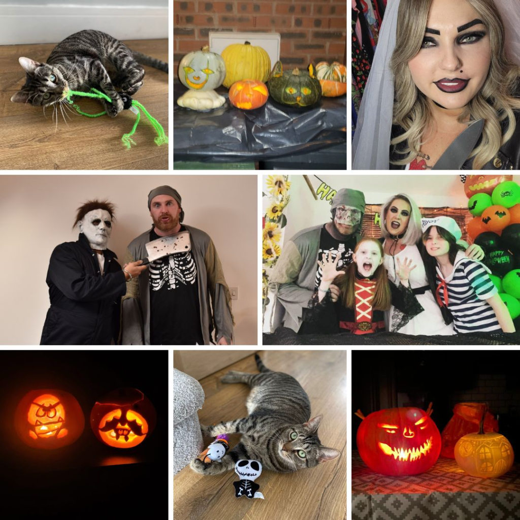 A montage of images of the Wyre Solutions team taking part in Halloween activities!