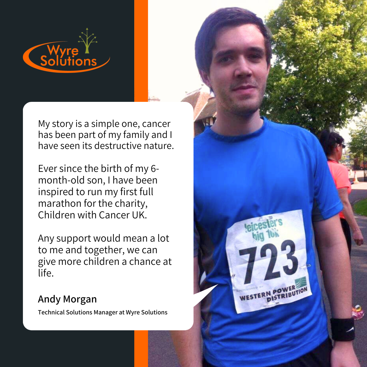 Andy Morgan fundraising for Children with Cancer
